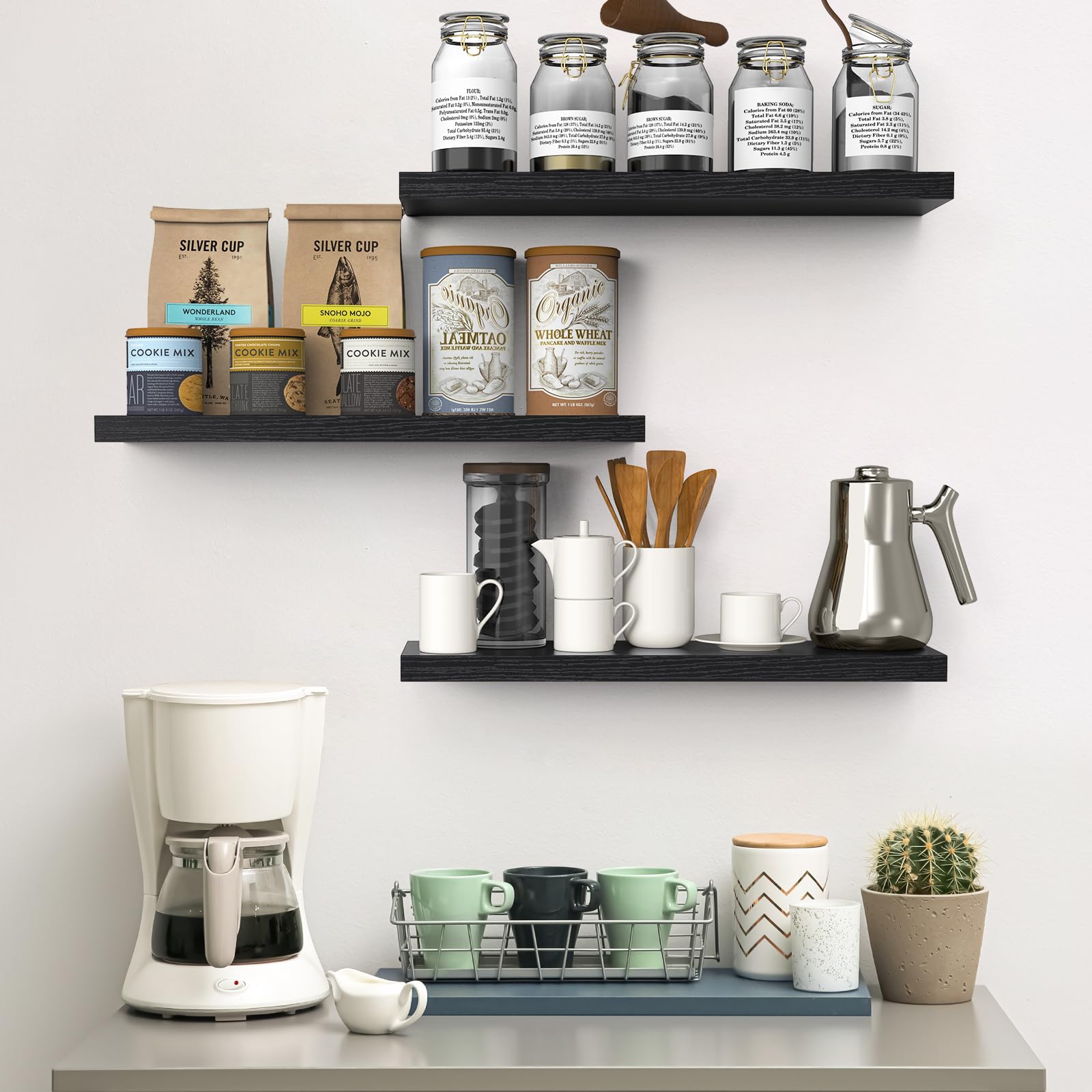 BAYKA floating shelves wall brackets showcase easy installation and durable support.