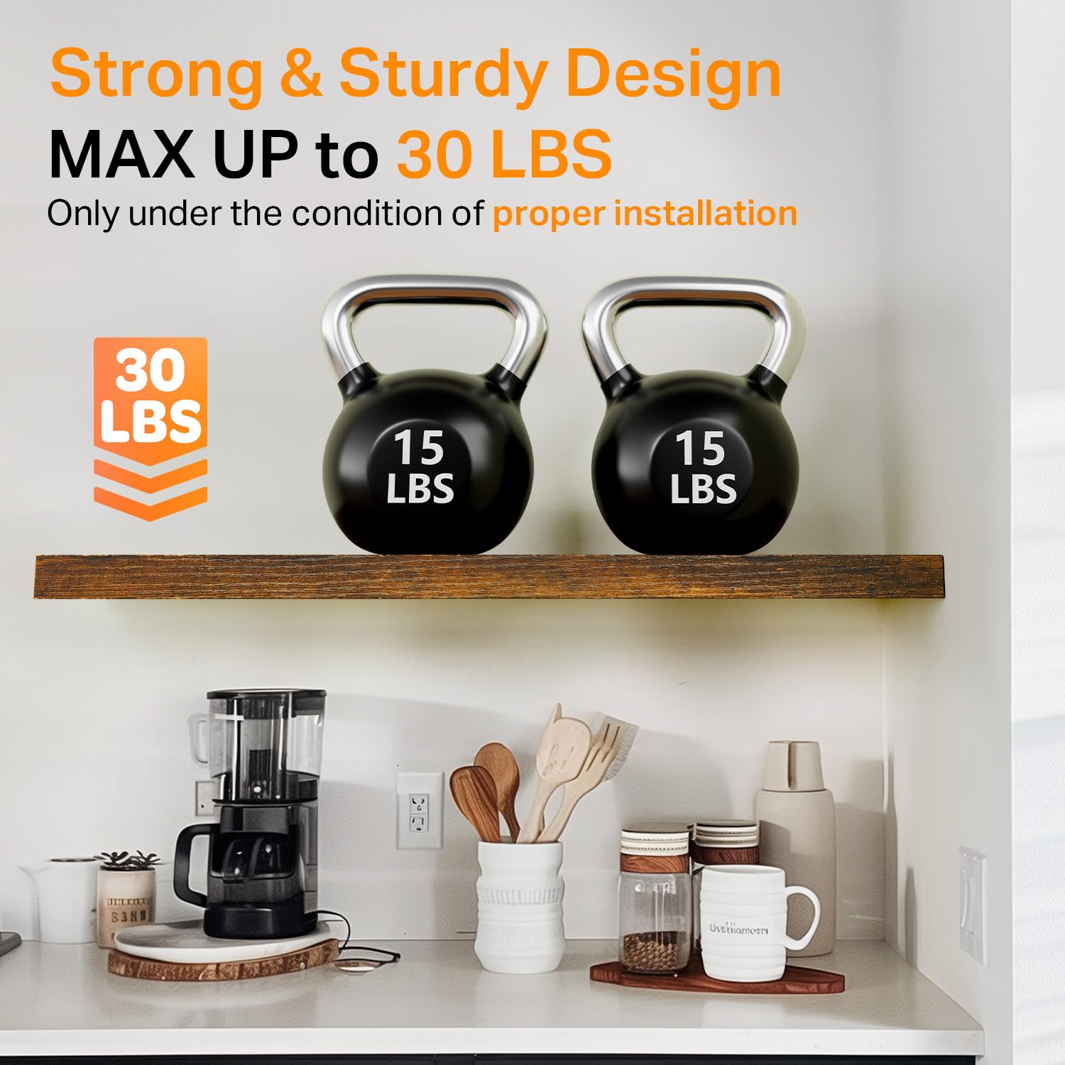 Hardware included for BAYKA shelves on wood or brick walls