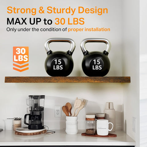 Hardware included for BAYKA shelves on wood or brick walls
