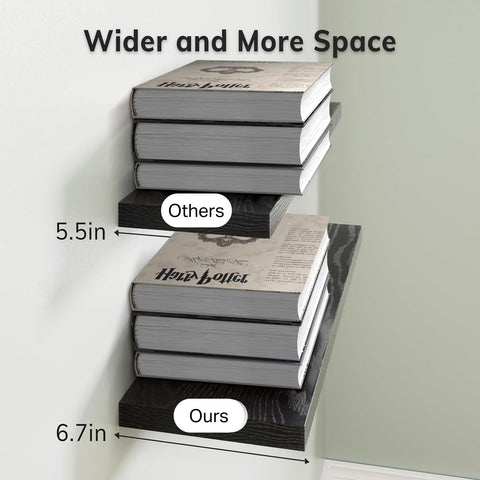 BAYKA kitchen shelves showing spices, free counter space.