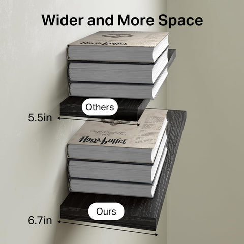 BAYKA floating shelves wall open storage ideal for books, plants, and decor.