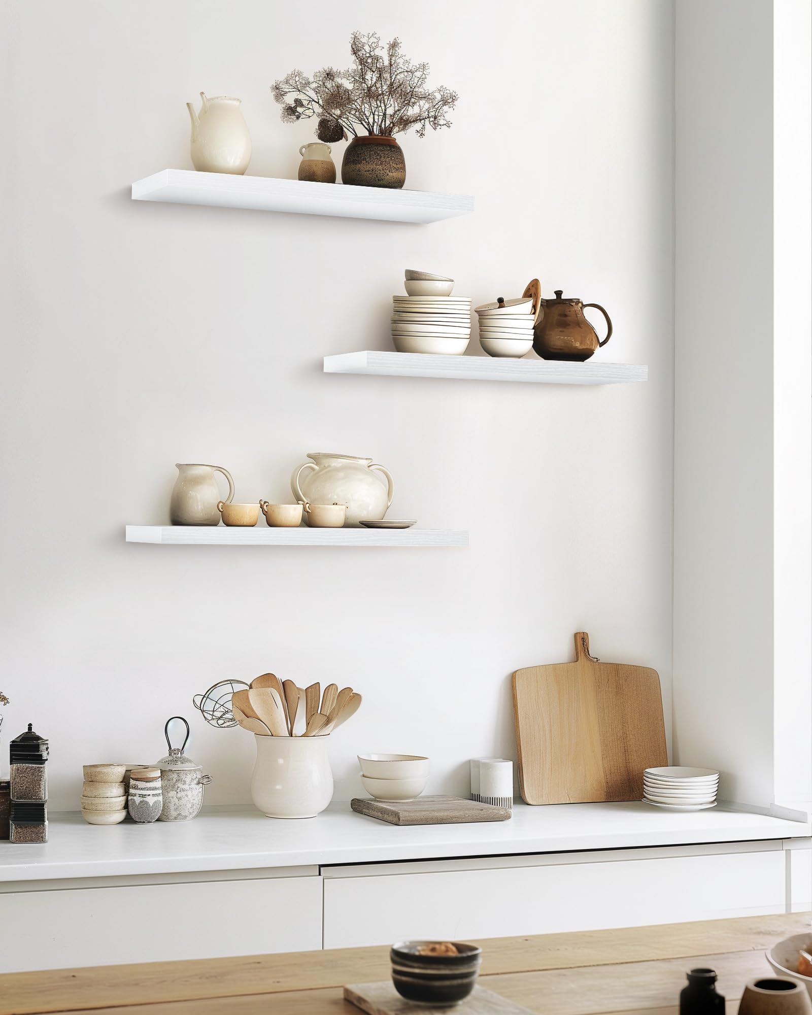 BAYKA spacious shelves offer ample room for storage and display.