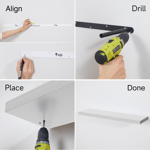 Bayka spacious 36-inch shelves provide ample wall storage