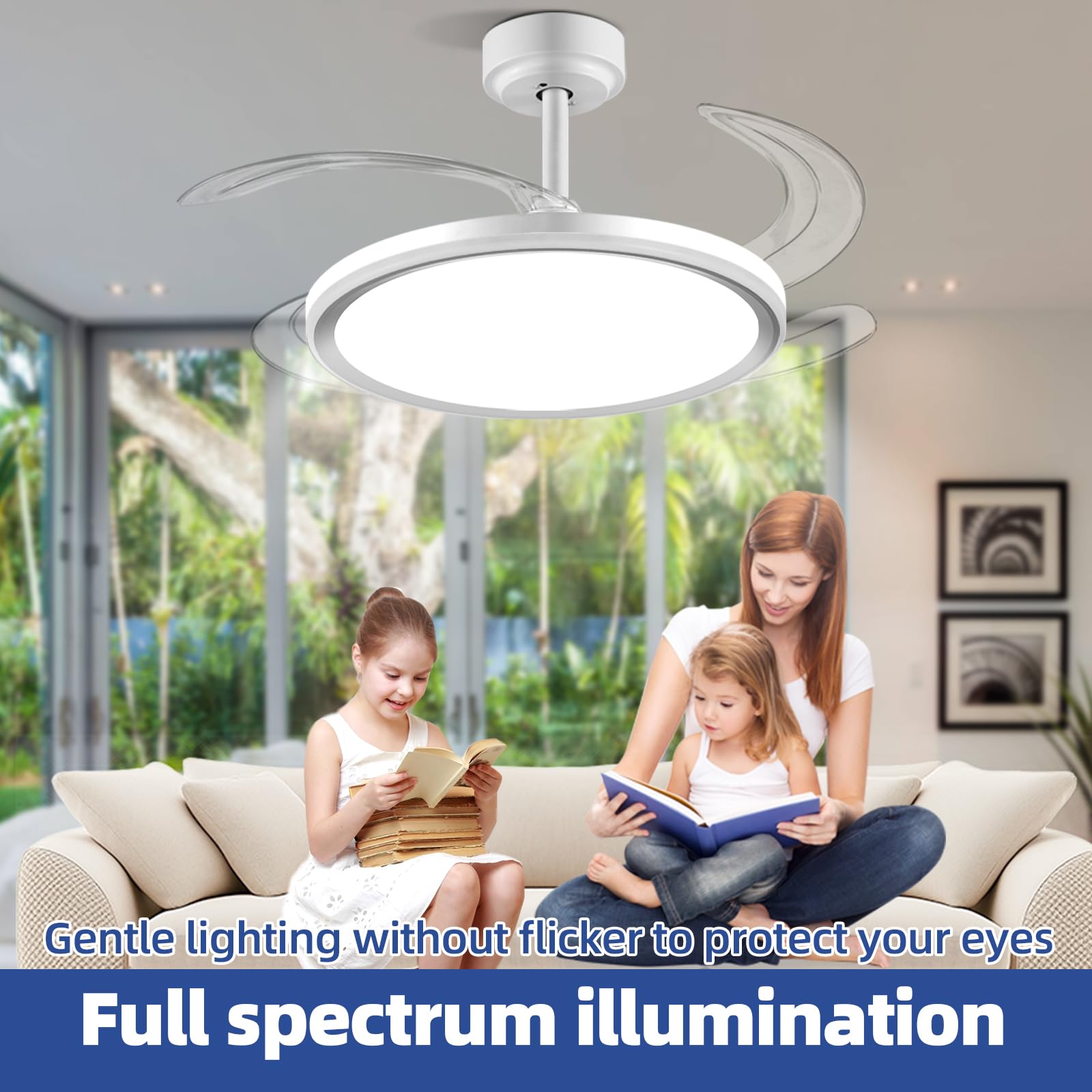 Ultra-thin design with copper motor provides powerful airflow and quiet operation.