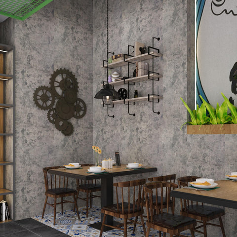 Bayya wallpaper transforms spaces quickly, creating modern industrial vibes.