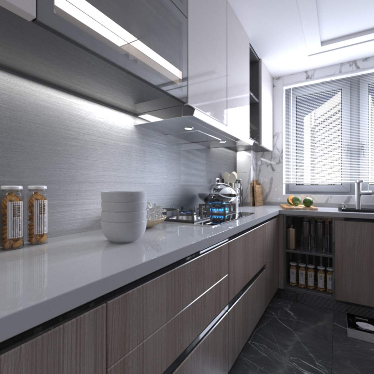 Bayya grid-backed dimensions for precise cutting on metallic wallpaper