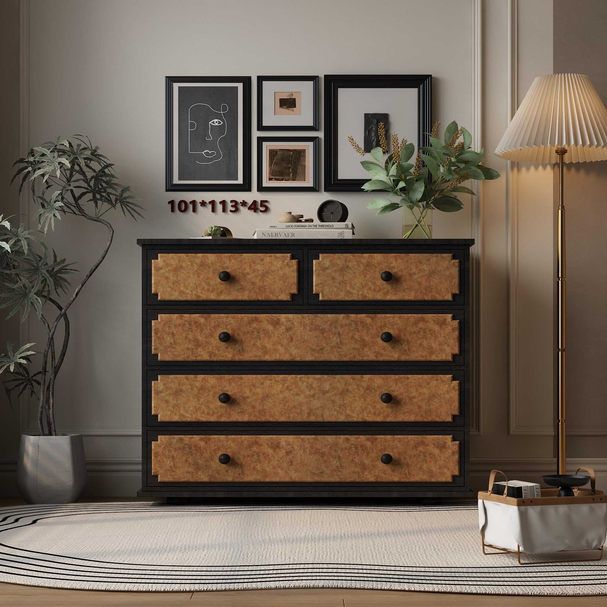 BAYYA mid-century wallpaper in warm tones enhances living room ambiance