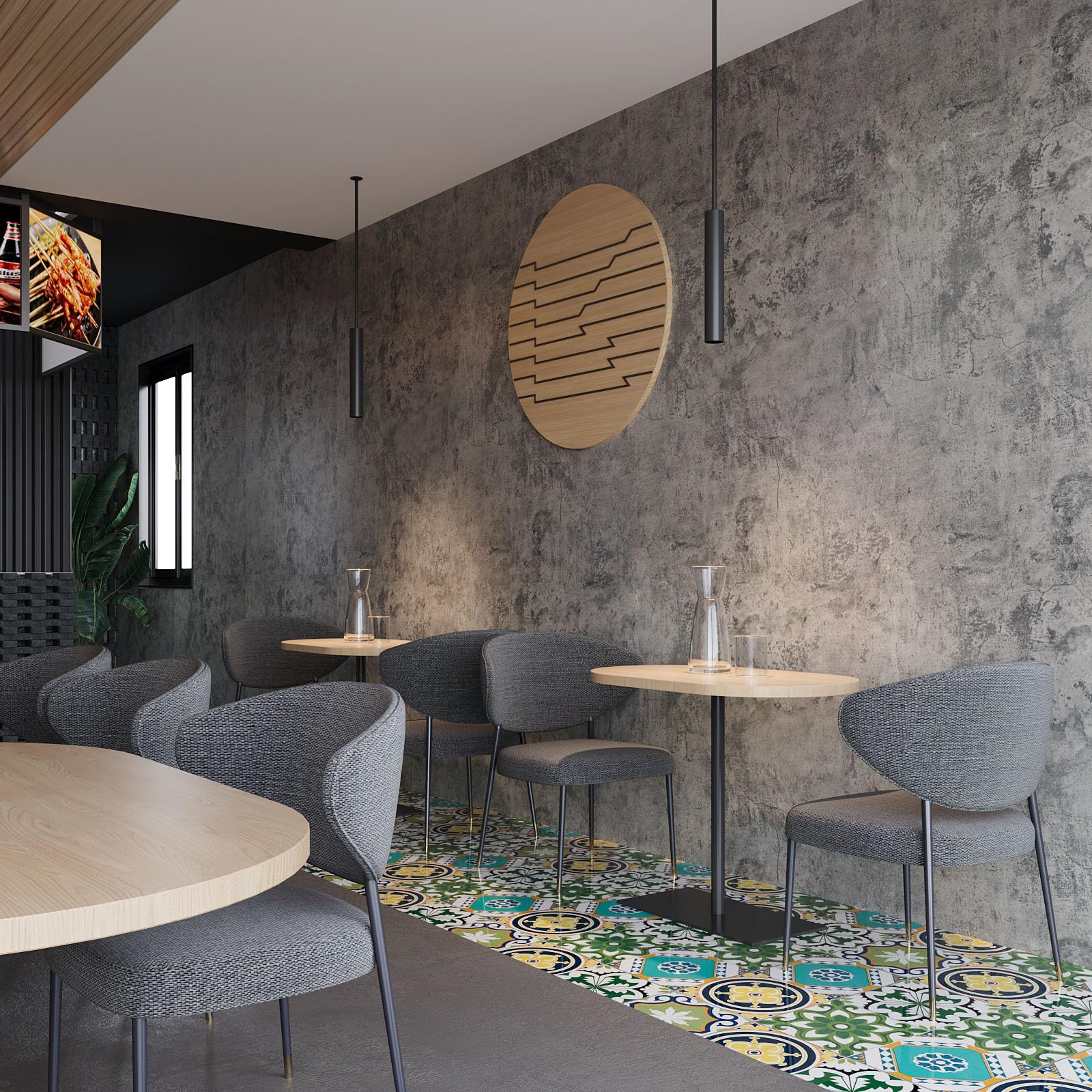 BAYYA vinyl surface is waterproof and oil-resistant for busy kitchen spaces.