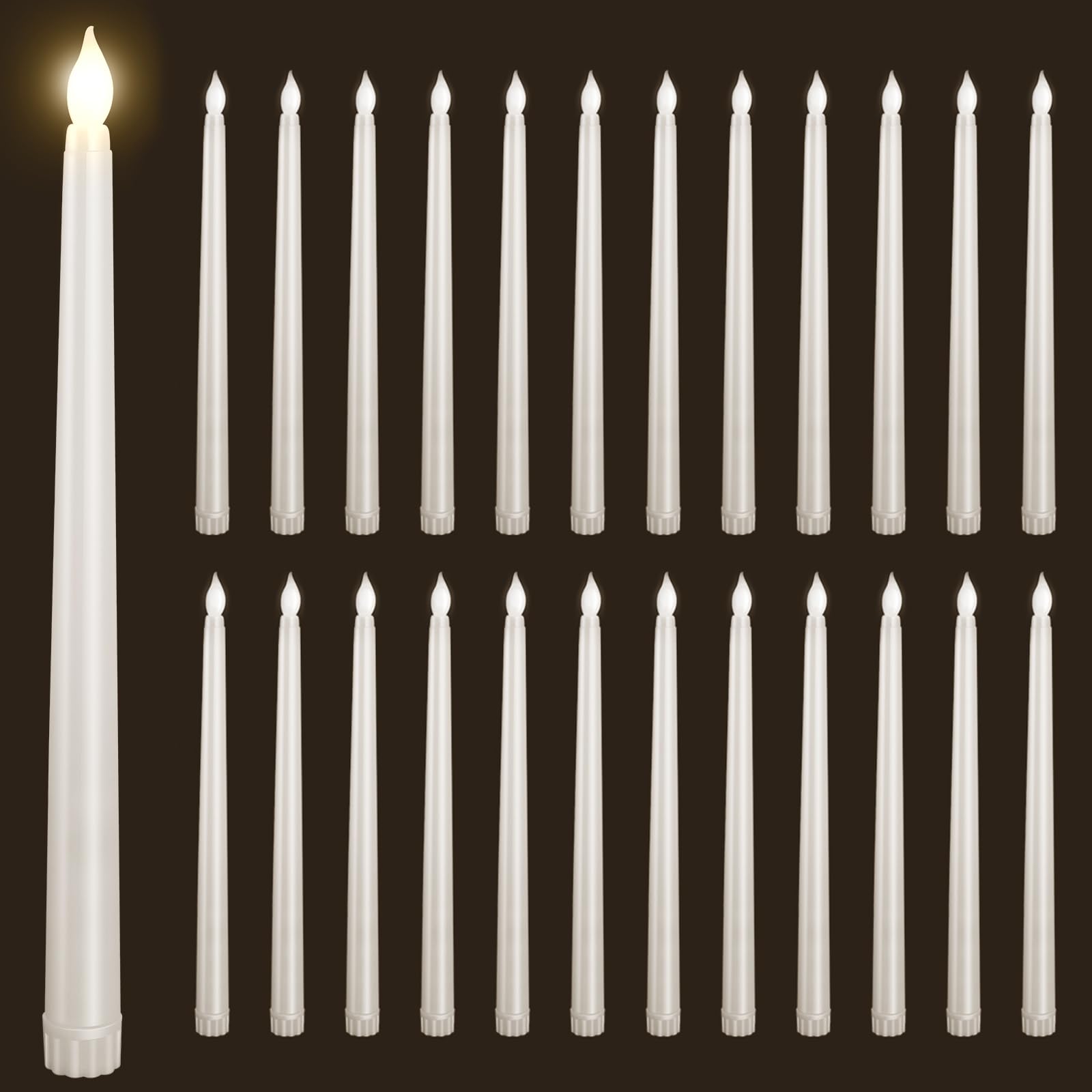 Bazayona flameless taper candles in ivory 11 inch provide safe flicker for events