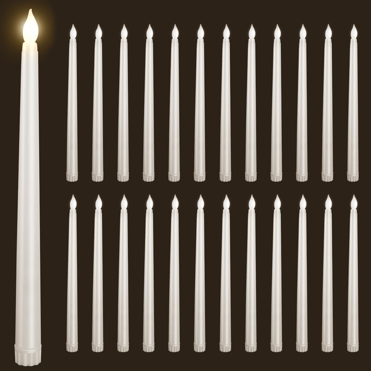 Bazayona flameless taper candles in ivory 11 inch provide safe flicker for events