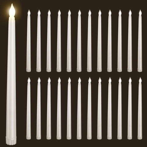 Bazayona flameless taper candles in ivory 11 inch provide safe flicker for events