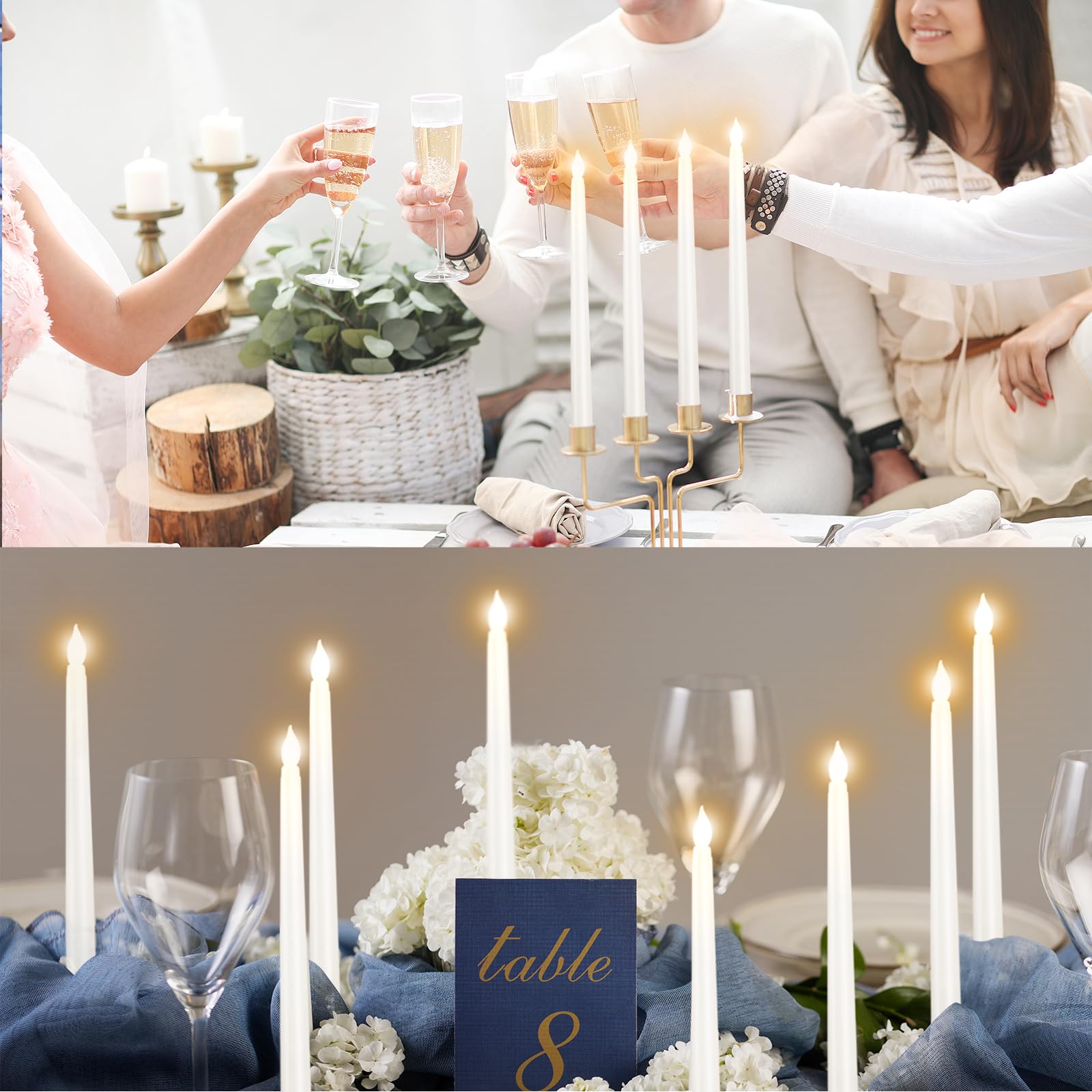 Bazayona battery operated ivory candles suitable for home safety and ambiance