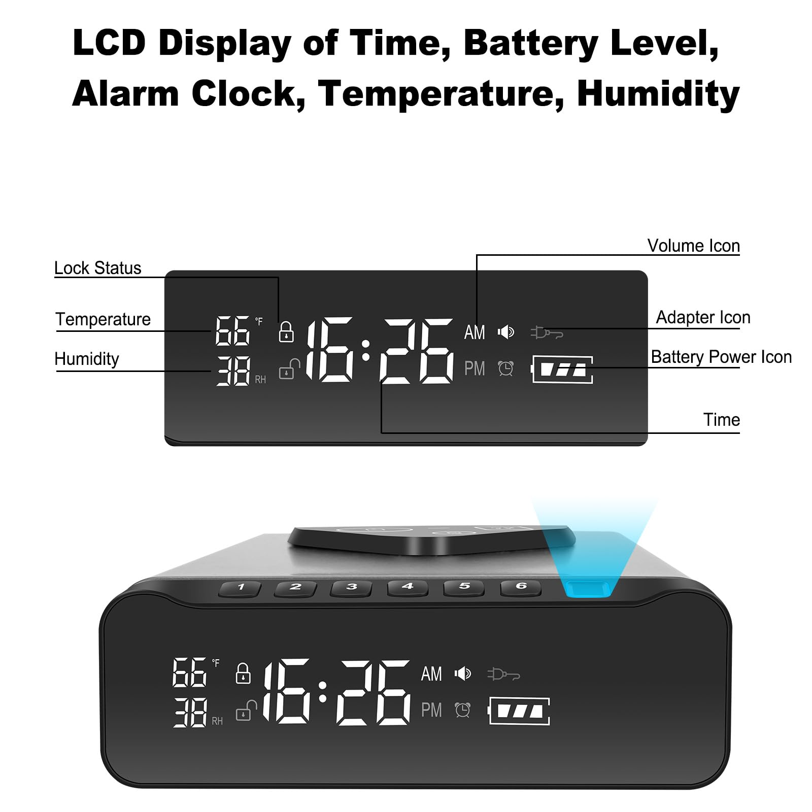 BBKIN wireless charging station on the safe demonstrates convenient device charging.