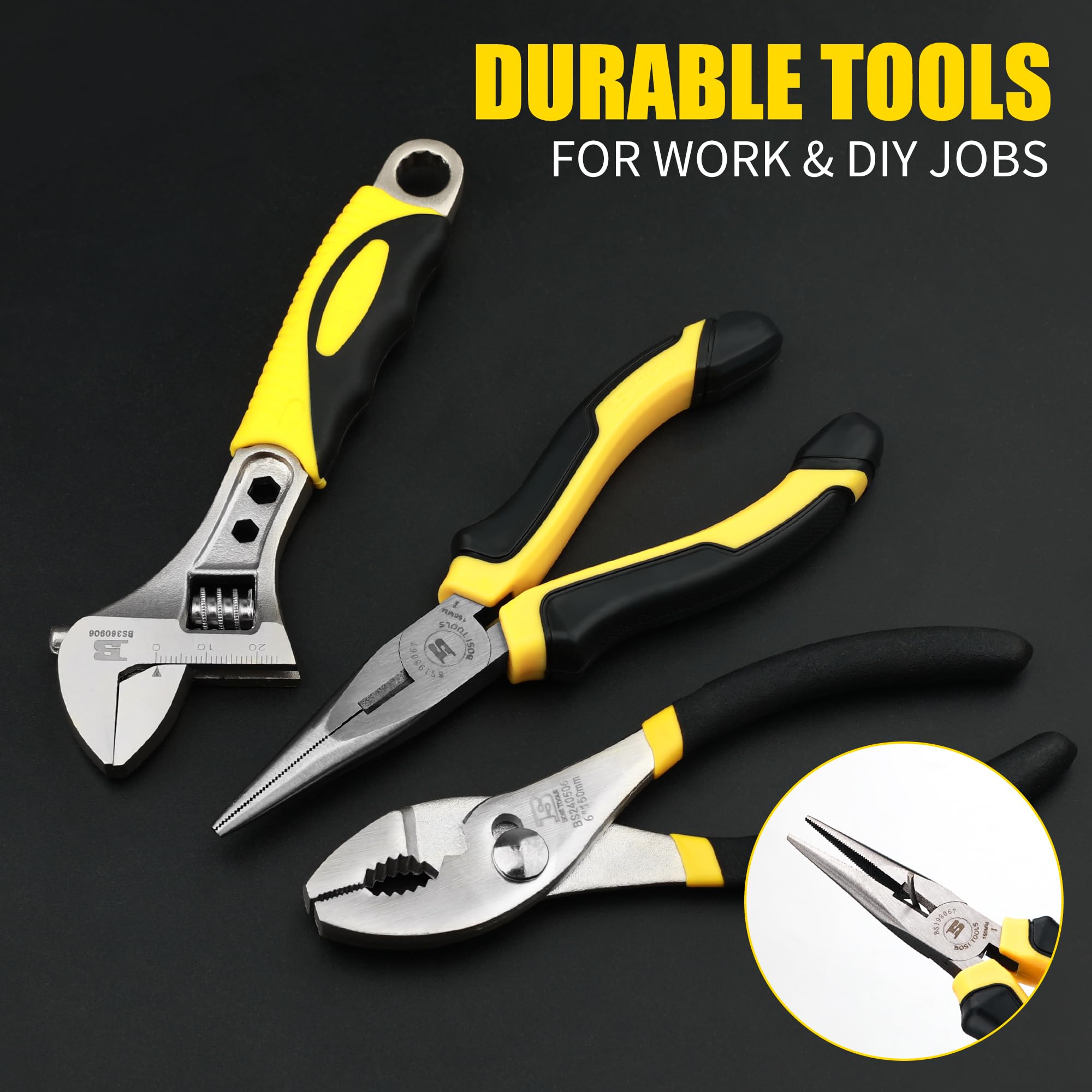 B BOSI TOOLS tape measure closeup ideal for accurate measurements during quick repairs