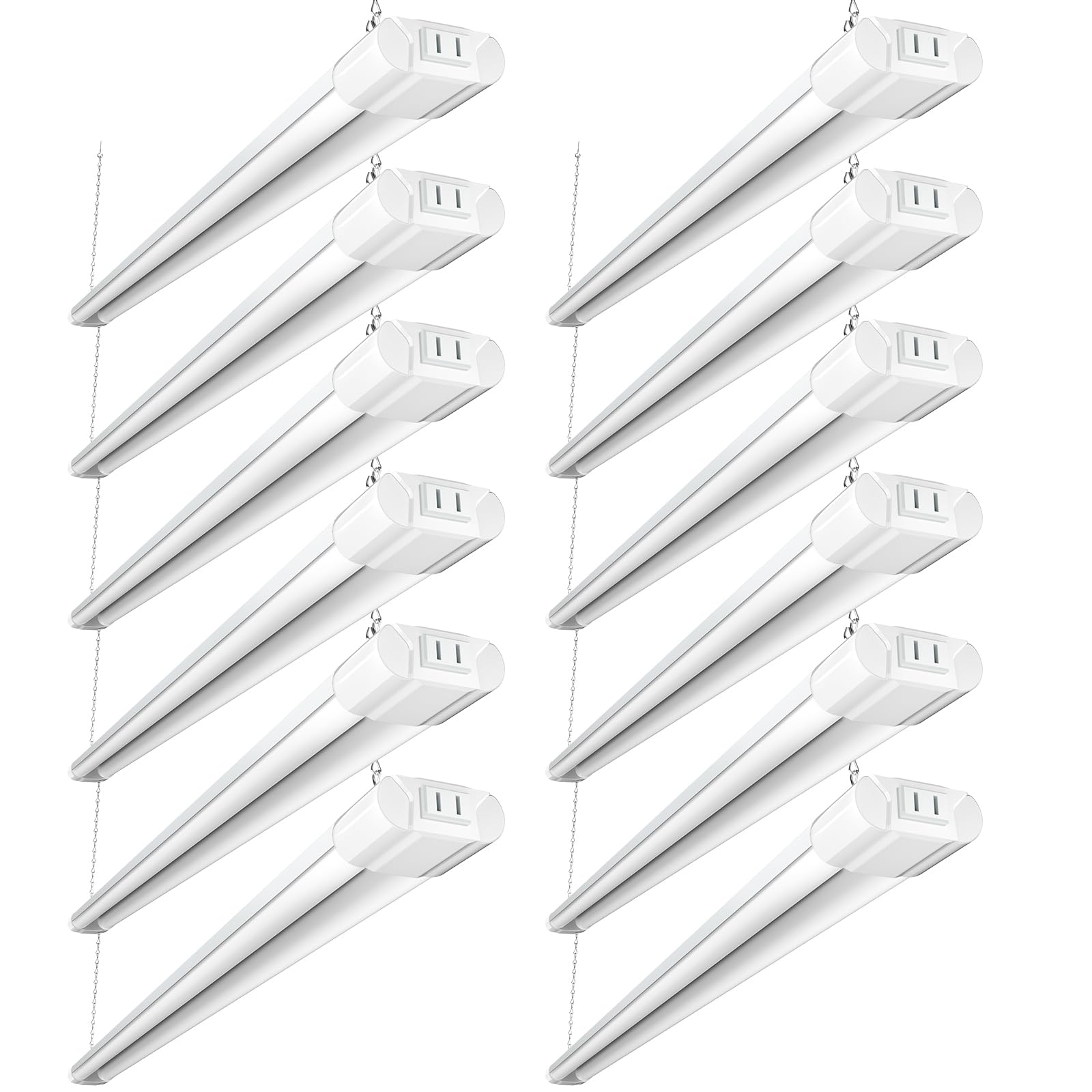 BBOUNDER 12-pack LED shop light with reflector illuminating a wide workspace