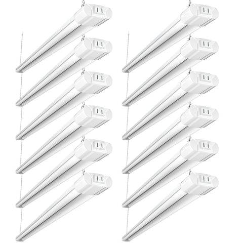 BBOUNDER 12-pack LED shop light with reflector illuminating a wide workspace