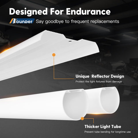 BBOUNDER 4ft LED shop light with easy installation and included hardware.