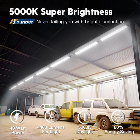 BBOUNDER 5000K daylight LED shop light for crisp, task-focused visibility.
