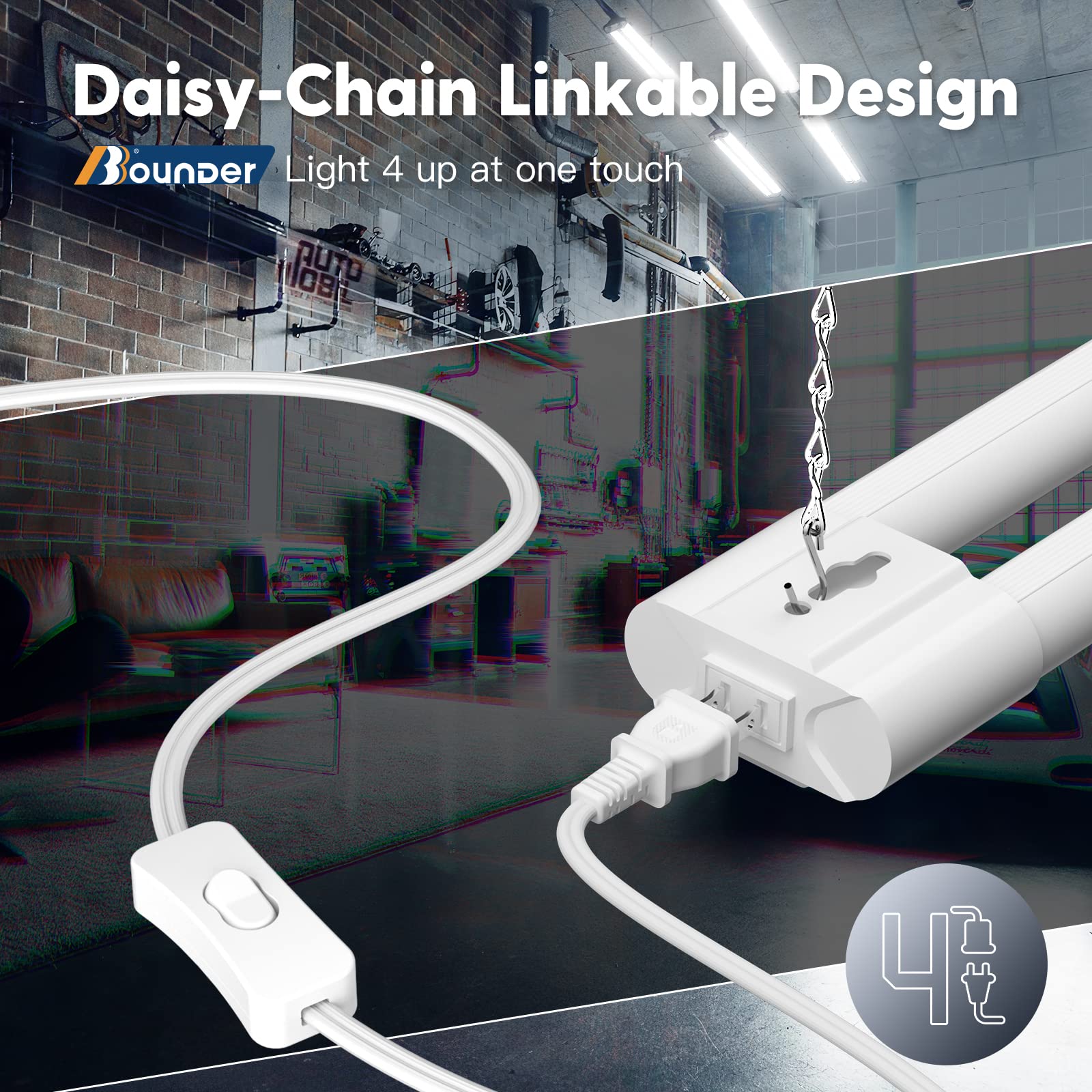 Bbounder ceiling or suspension mount kit enables quick, flexible installation.