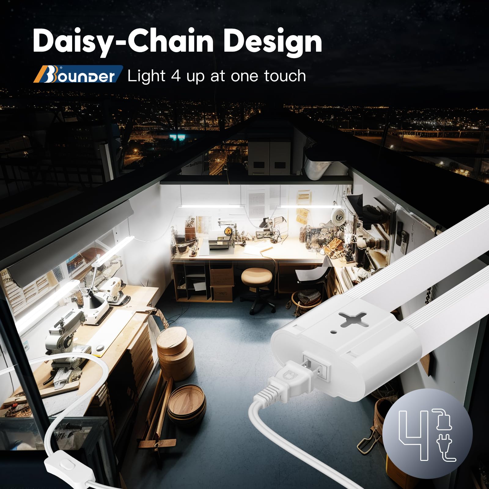 BBOUNDER energy-efficient design saves power in large workspaces.