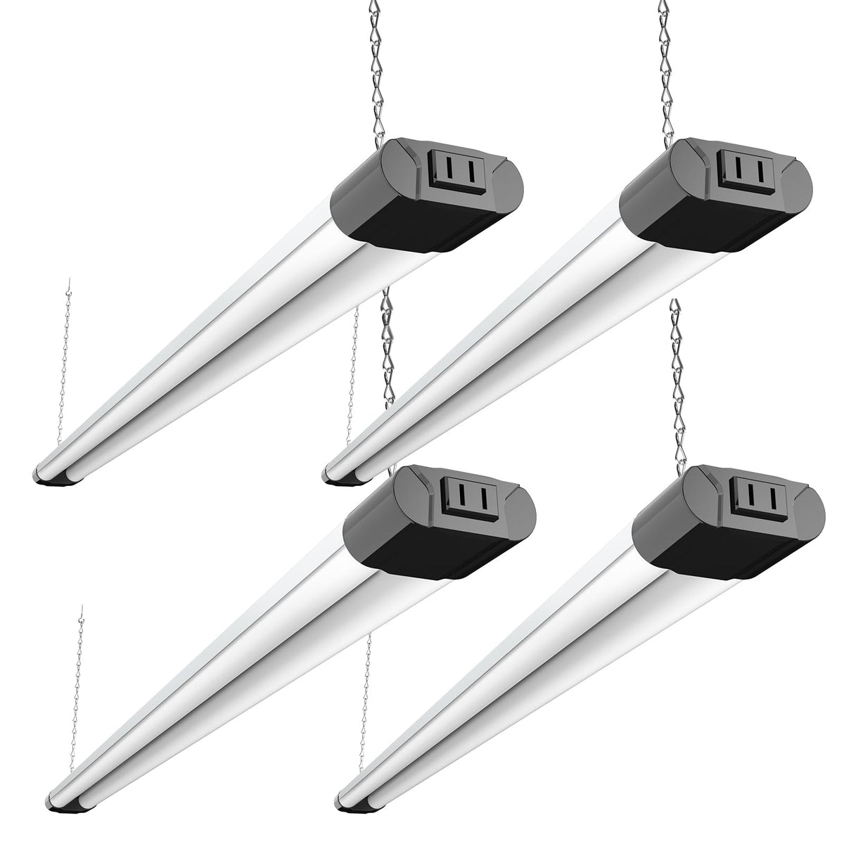 BBounder 4-Pack Linkable LED Shop Light with Reflector – 6500K, 4400 l ...