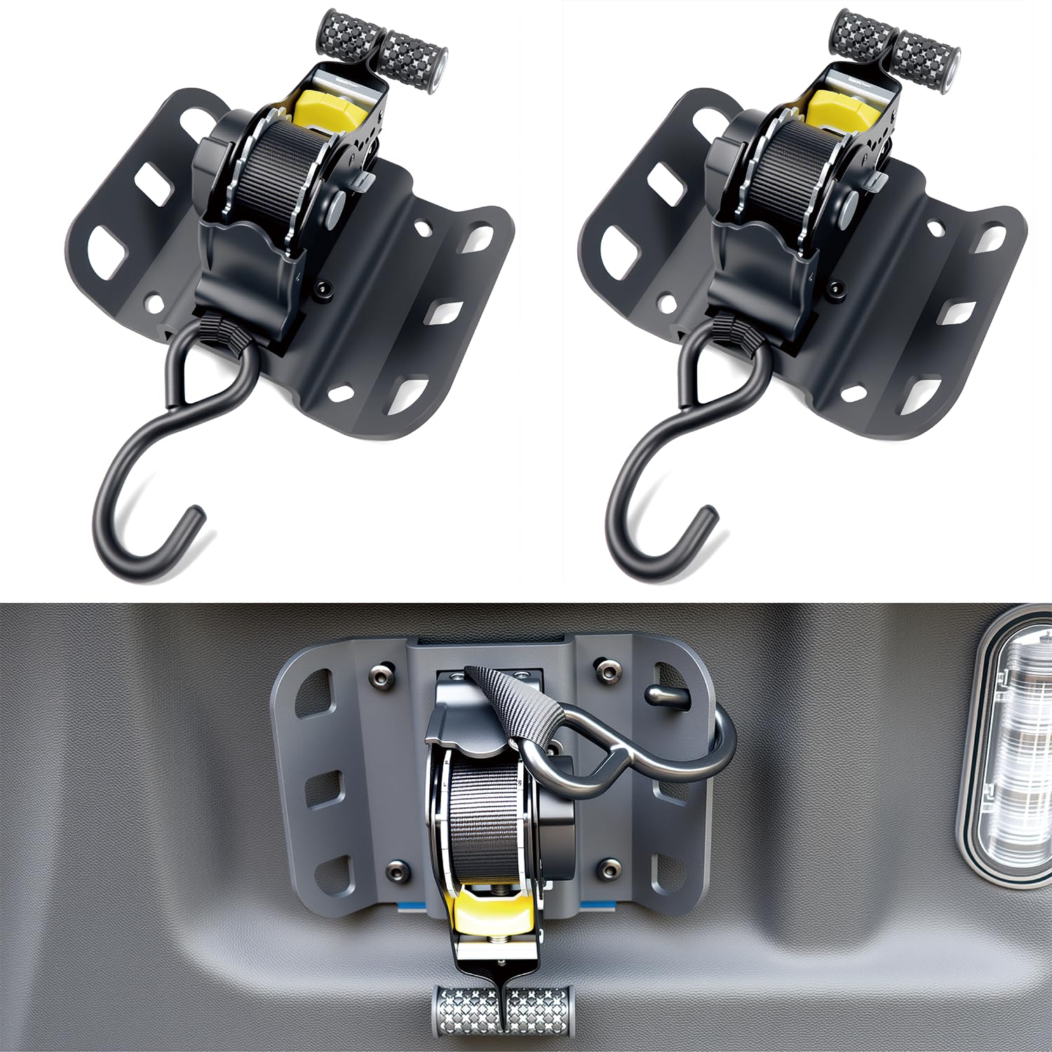 BCJCLTS retractable ratchet strap for F-150 fit with secure mounting