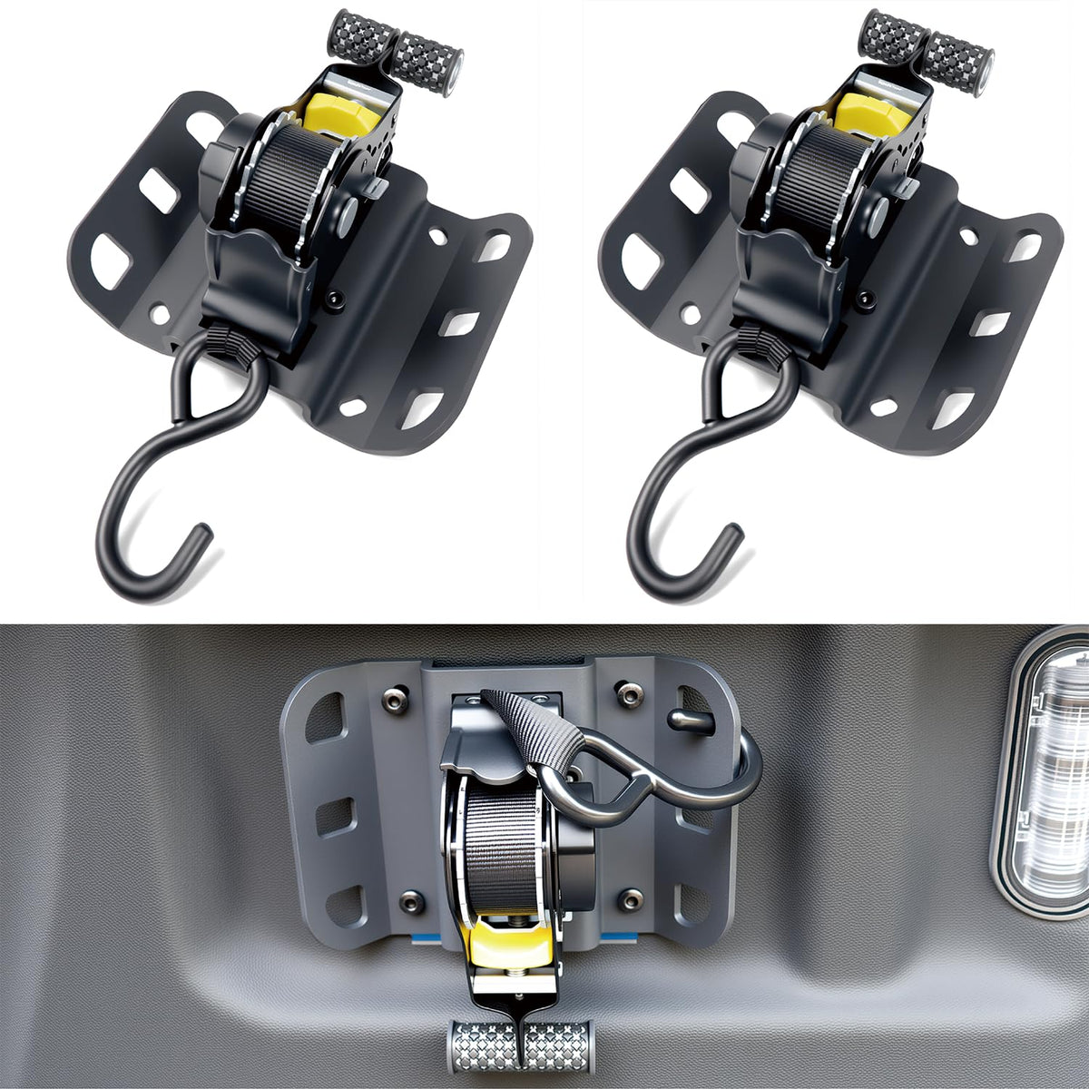 BCJCLTS retractable ratchet strap for F-150 fit with secure mounting