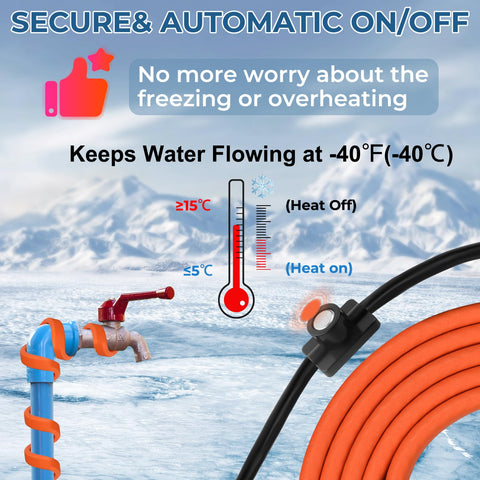 BDDFOTO self-regulating tape with built in thermostat for pipe protection.