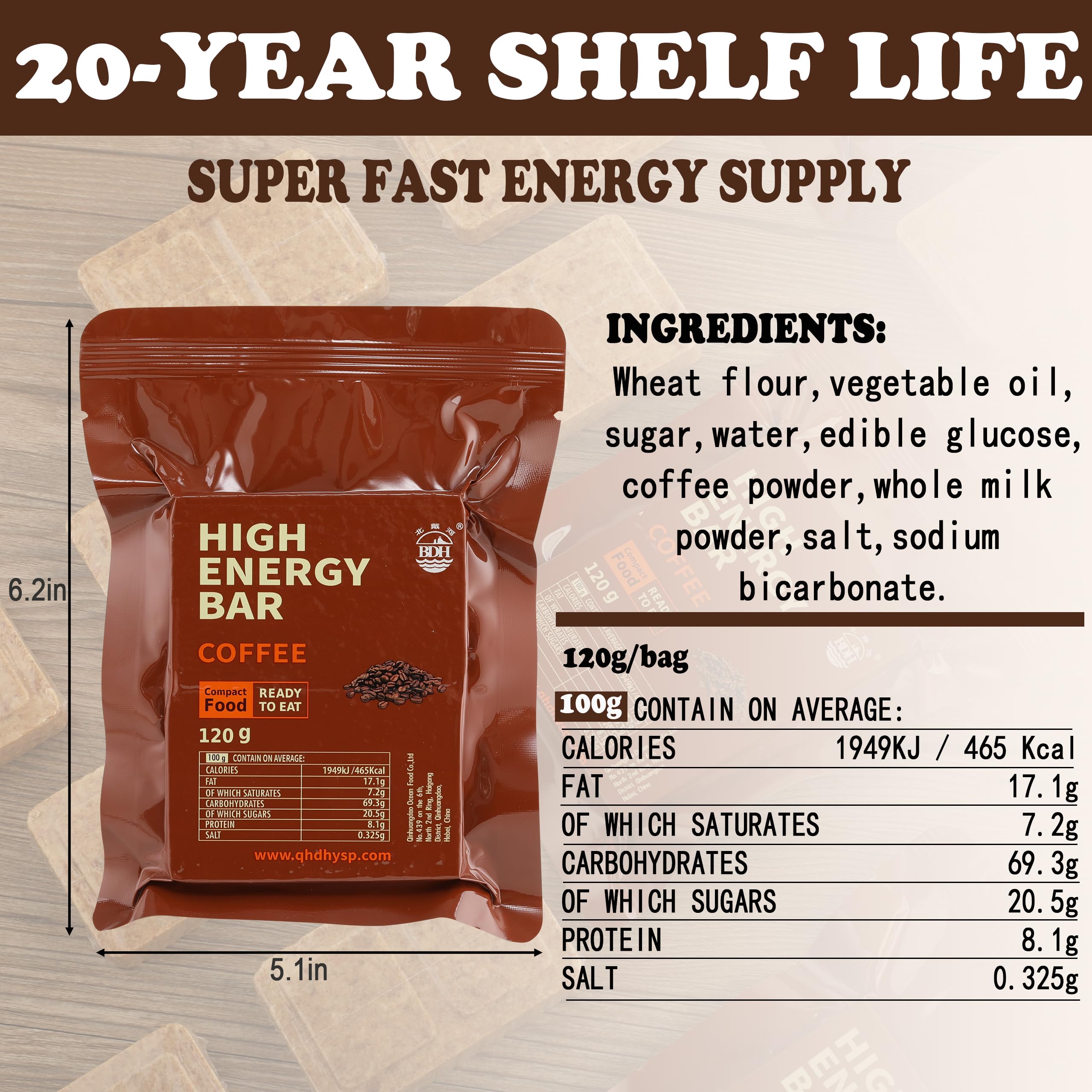 BDH Emergency Bars coffee flavor individual pack for on-the-go nutrition.