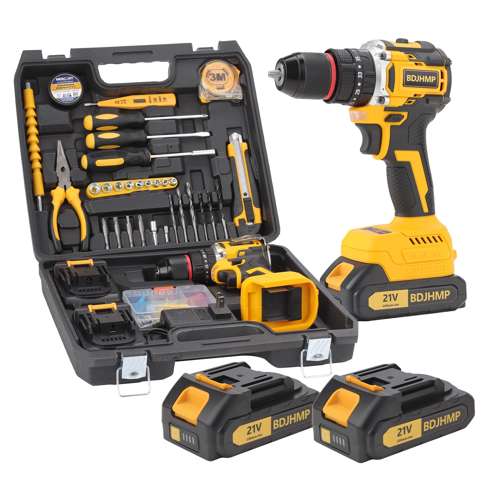 BDJHMP brushless compact drill with front LED light for precise work in dim spaces.