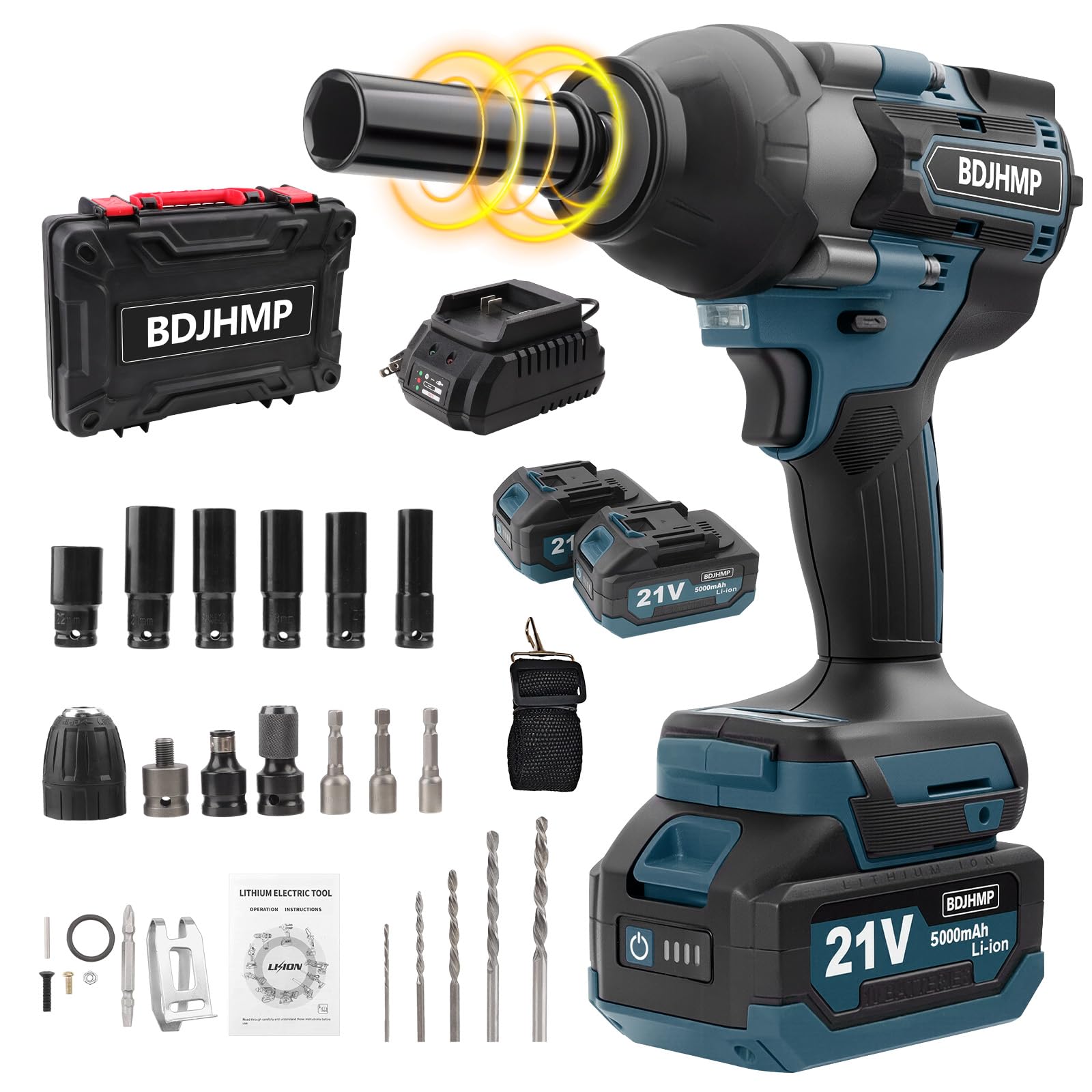 BDJHMP cordless impact wrench delivering 1500 Nm torque for heavy-duty jobs.