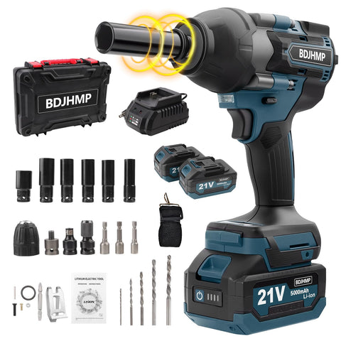BDJHMP cordless impact wrench delivering 1500 Nm torque for heavy-duty jobs.