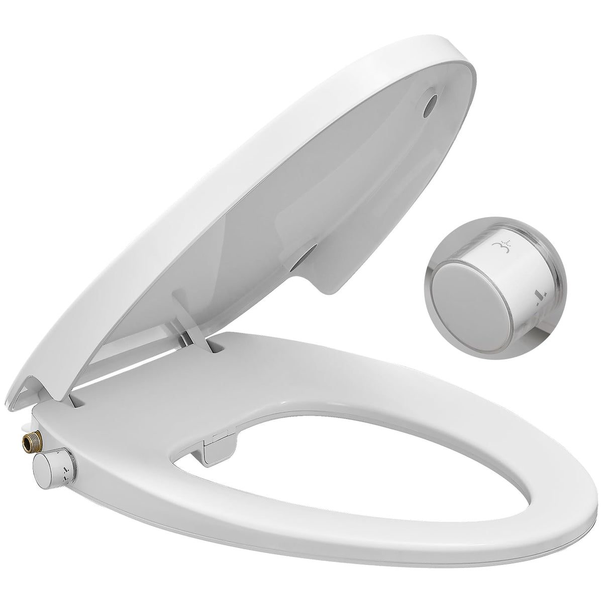 BDJM bidet seat dual-nozzle for versatile cleaning on elongated toilets