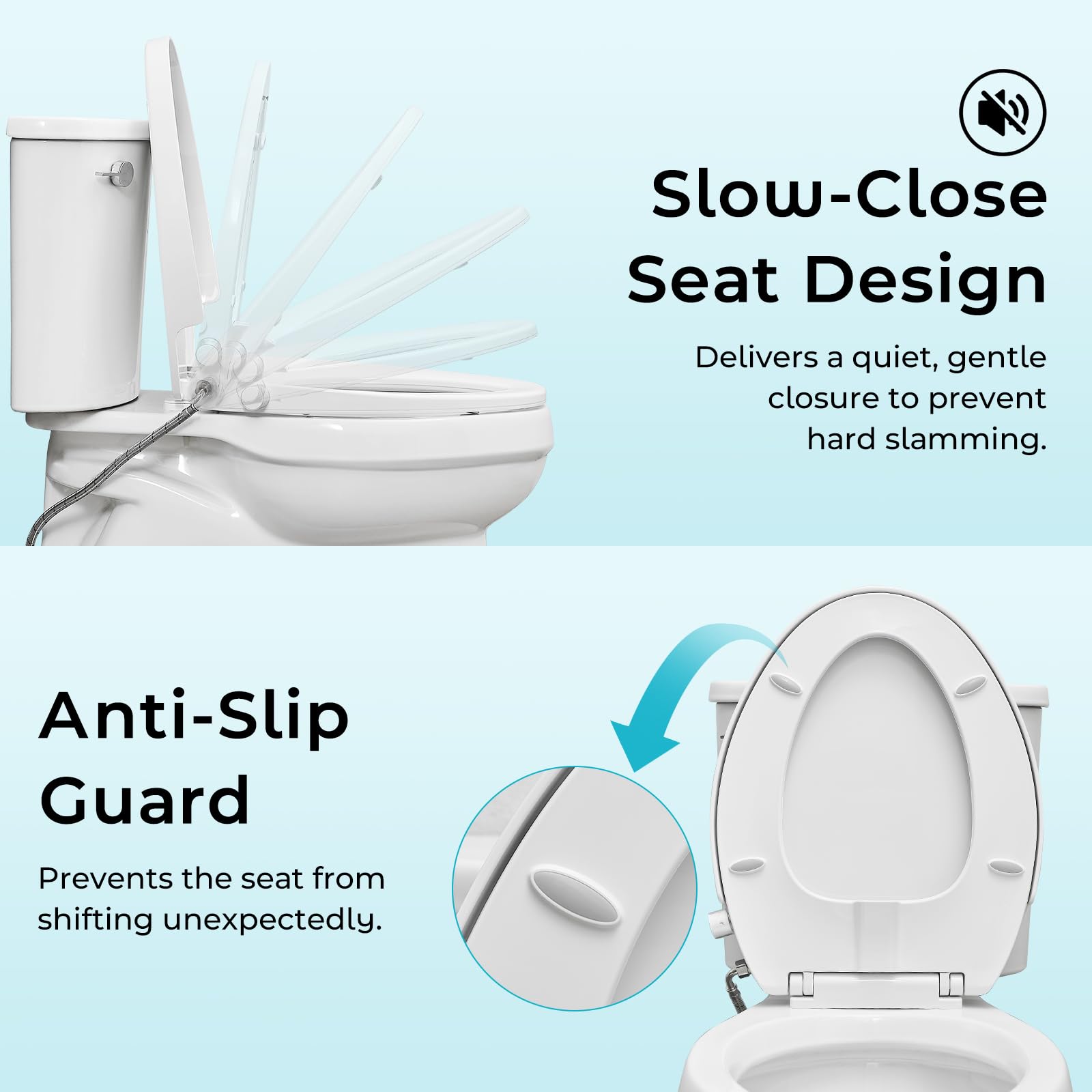 BDJM bidet seat adjustable water pressure customizes cleansing for each user