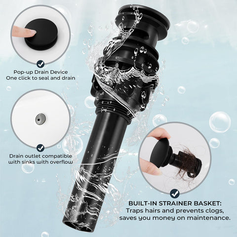 BDJM fingerprint-resistant matte black finish keeps the faucet looking pristine.