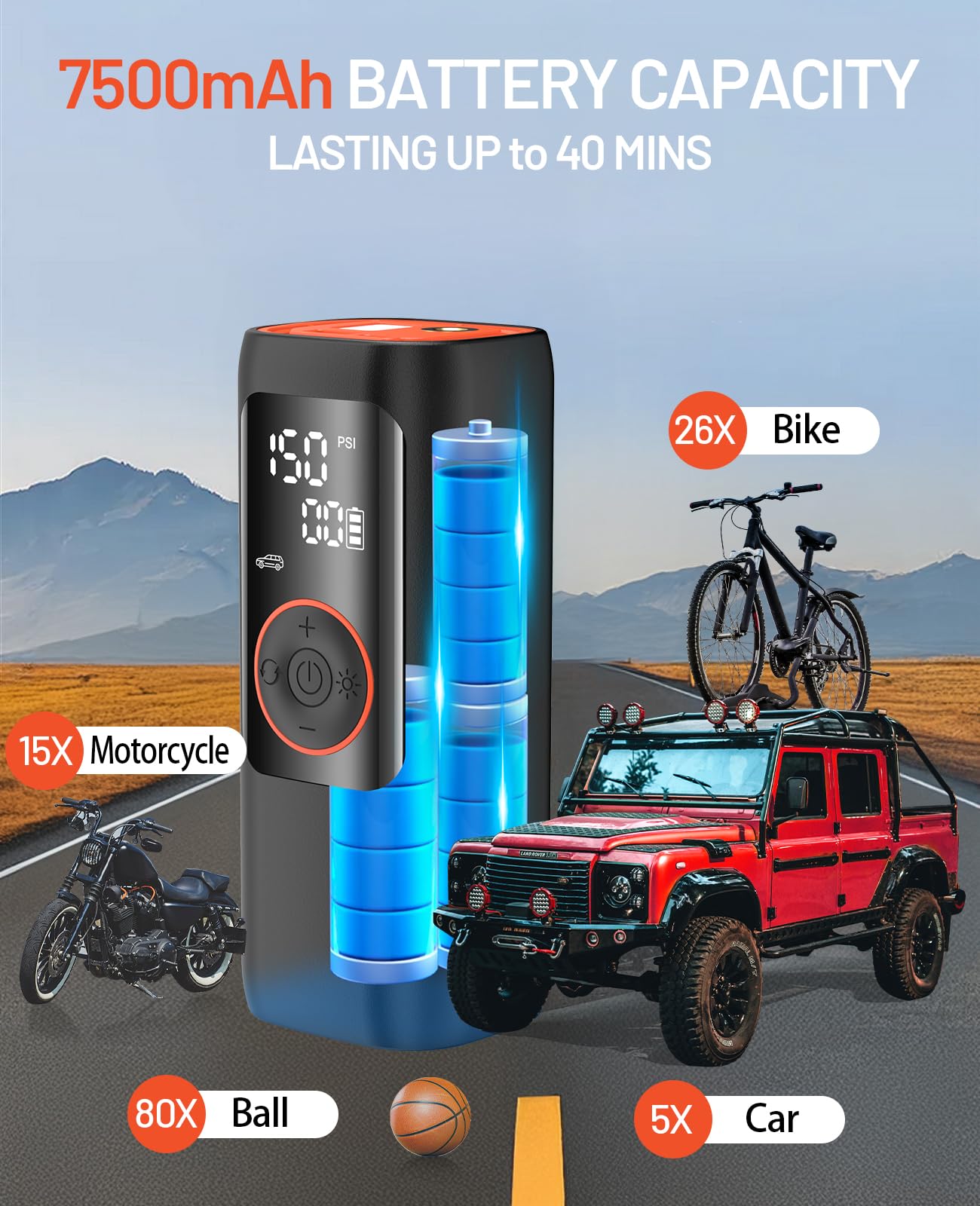 BDO 2025 Tire Inflator quick-connect hose simplifies setup.