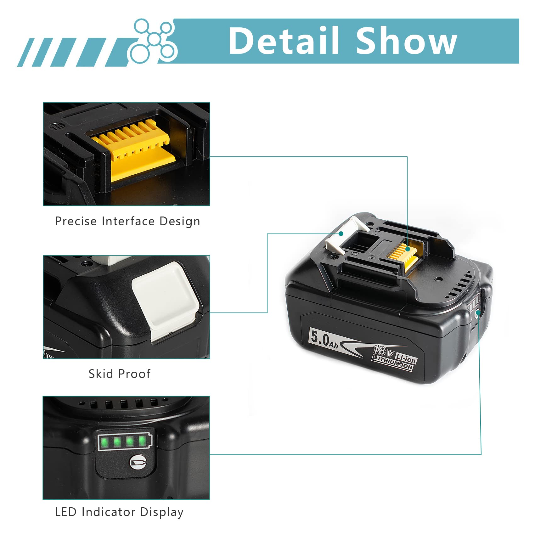 Bdreer BD1850B-compatible battery protections prevent overcharge and over-discharge.