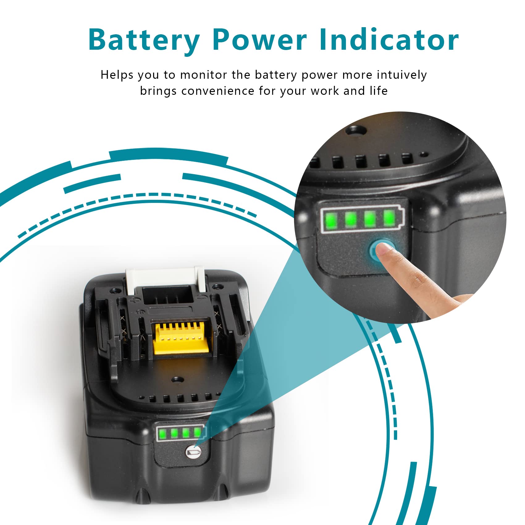 Bdreer Makita 18V compatible battery 2-pack for extended tool runtime.