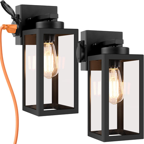 Bdrofn porch light outdoor wall lantern, front view enhances curb appeal and night visibility.
