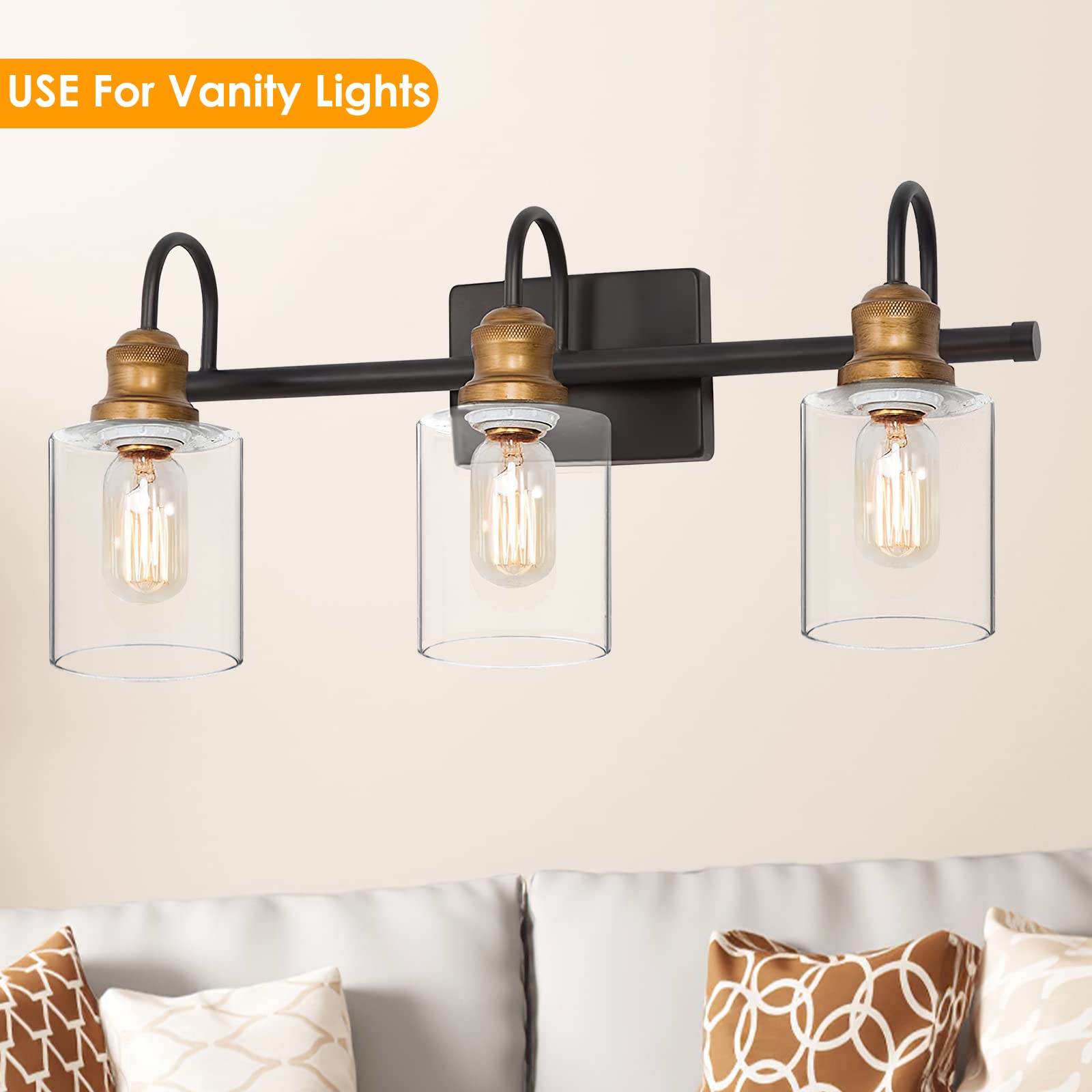 Bdrofn wall sconce light shade enhancing wall lighting with clear glass