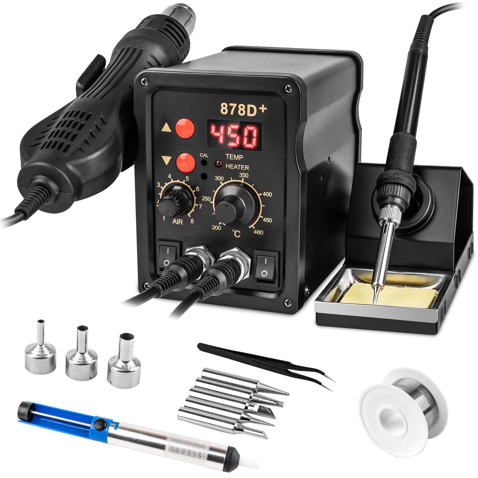 Beaiguna 2-in-1 station shown with compact form factor for space-saving electronics work.