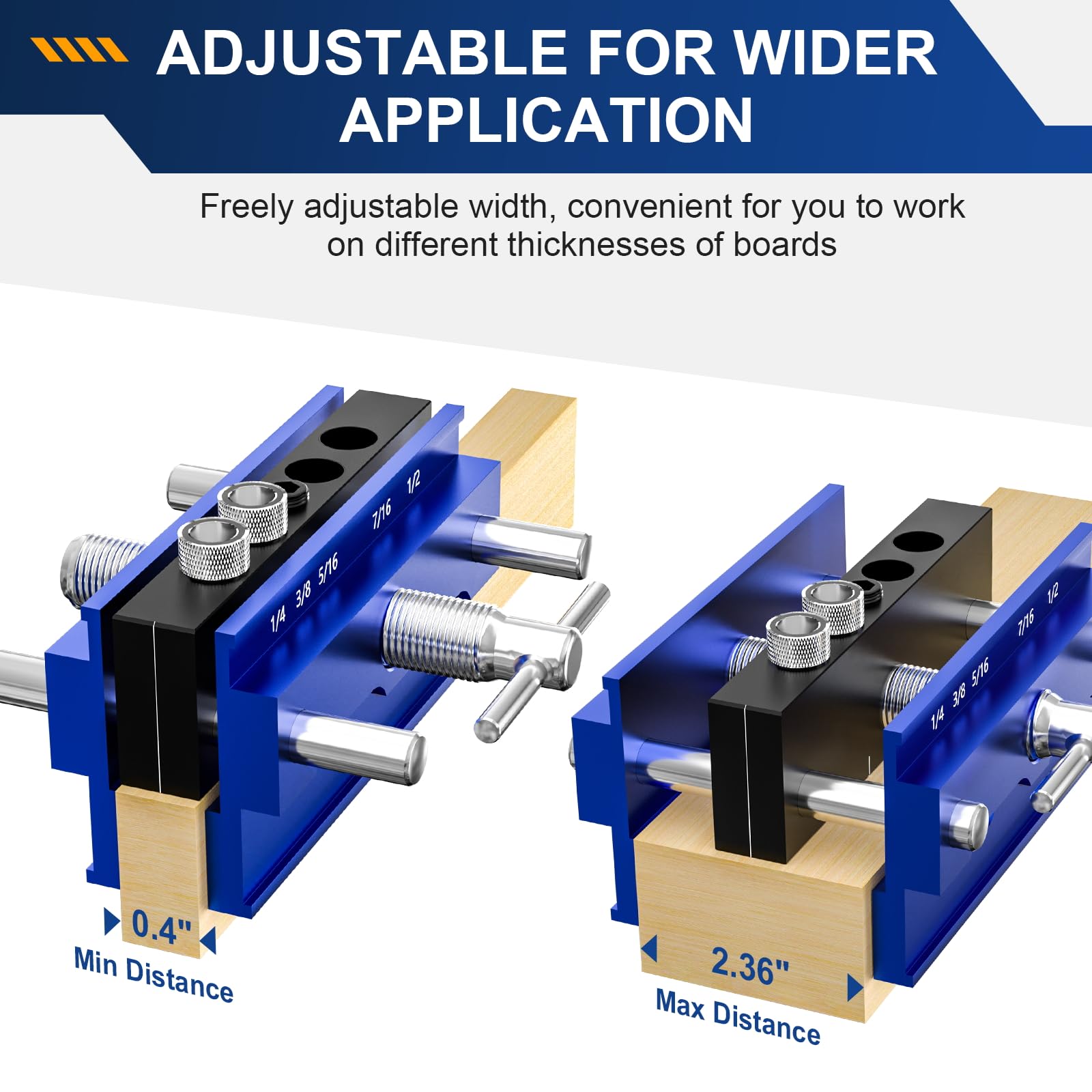 Beaiguna dowel jig kit adjustable width clamps for various block sizes