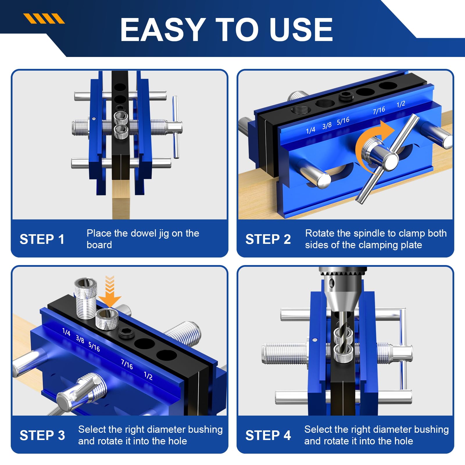 Beaiguna dowel jig kit aluminum alloy construction for durable use