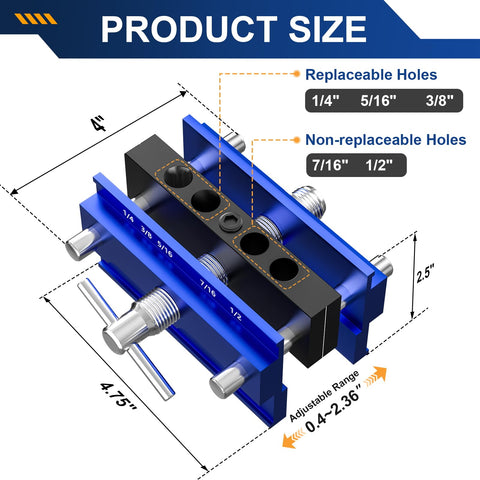 Beaiguna dowel jig kit precision markings improve drill alignment