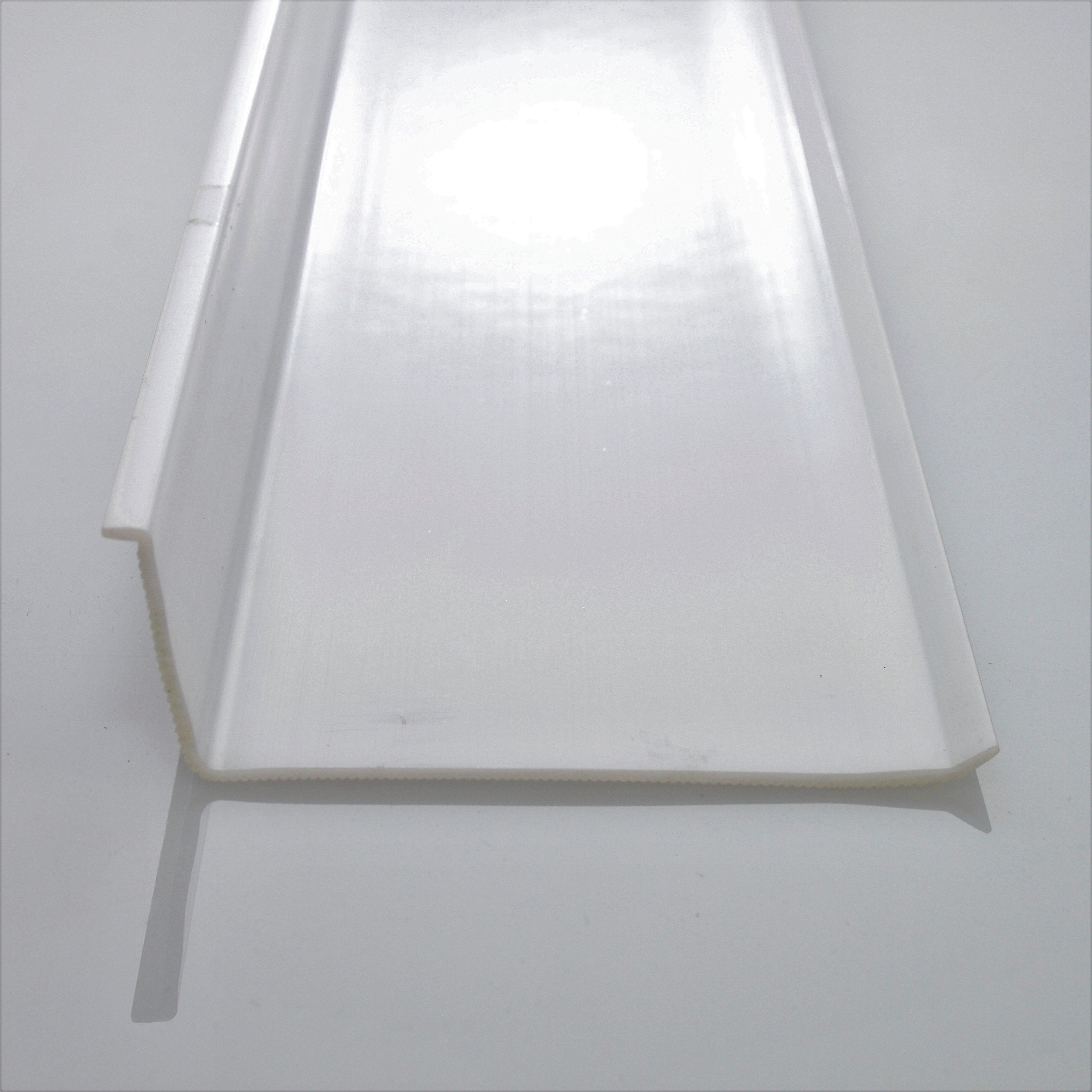 Beam Lighting white ribbed diffuser in pantry setting for practical lighting.