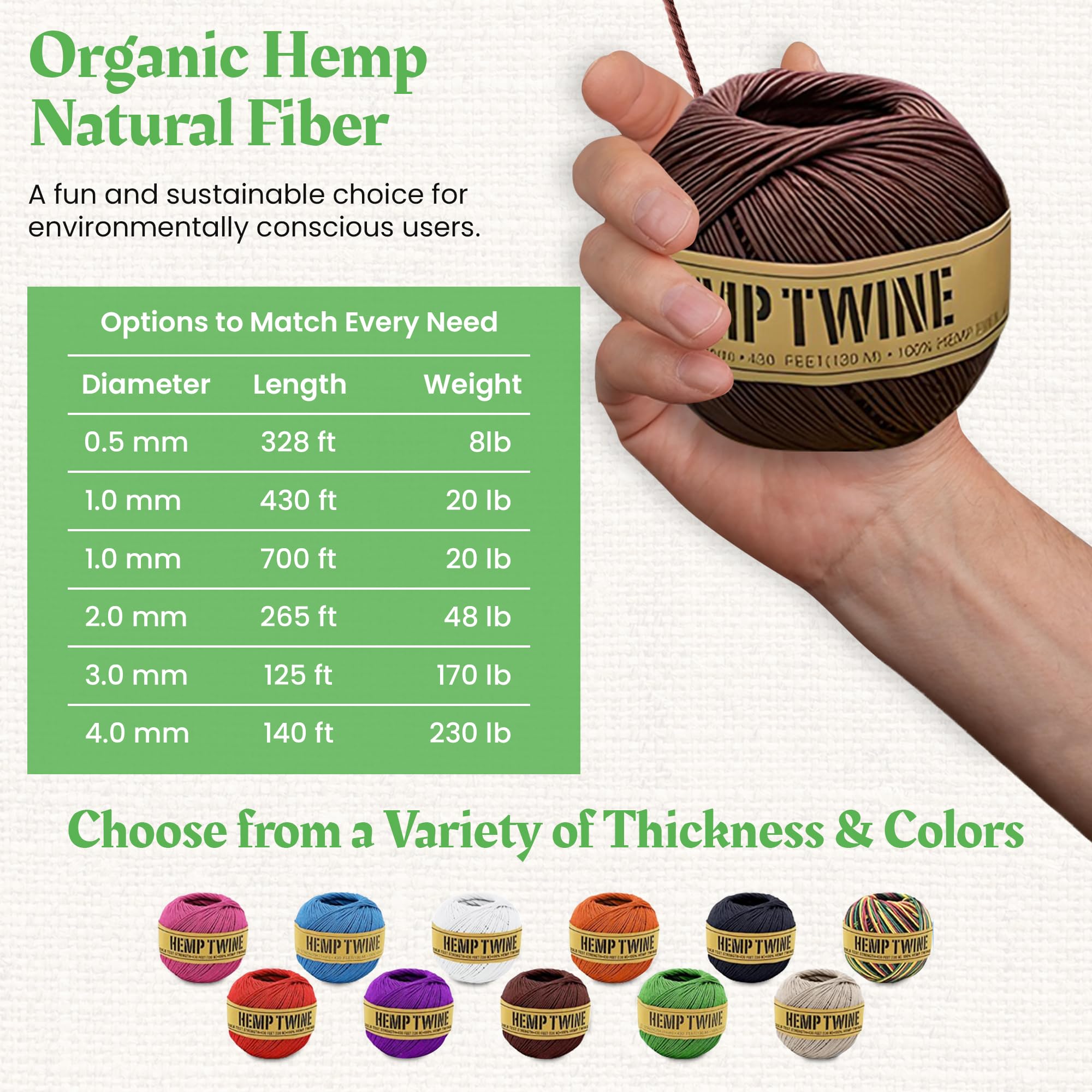 Bean Products hemp twine for crafts suitable for DIY projects and decor
