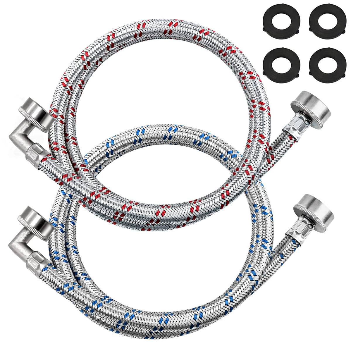 Beaquicy 4ft cold blue washer hose for quick cold-water hookup.