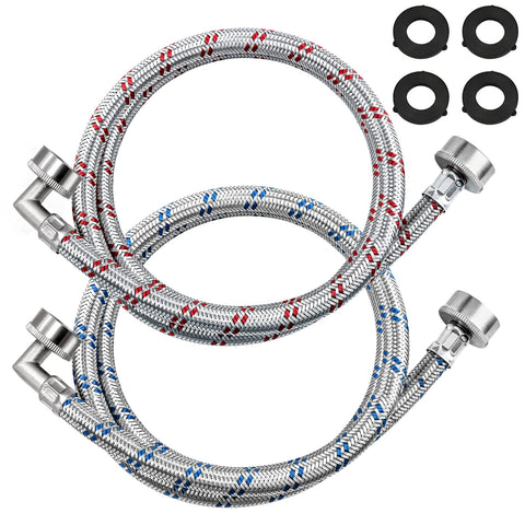 Beaquicy 4ft cold blue washer hose for quick cold-water hookup.