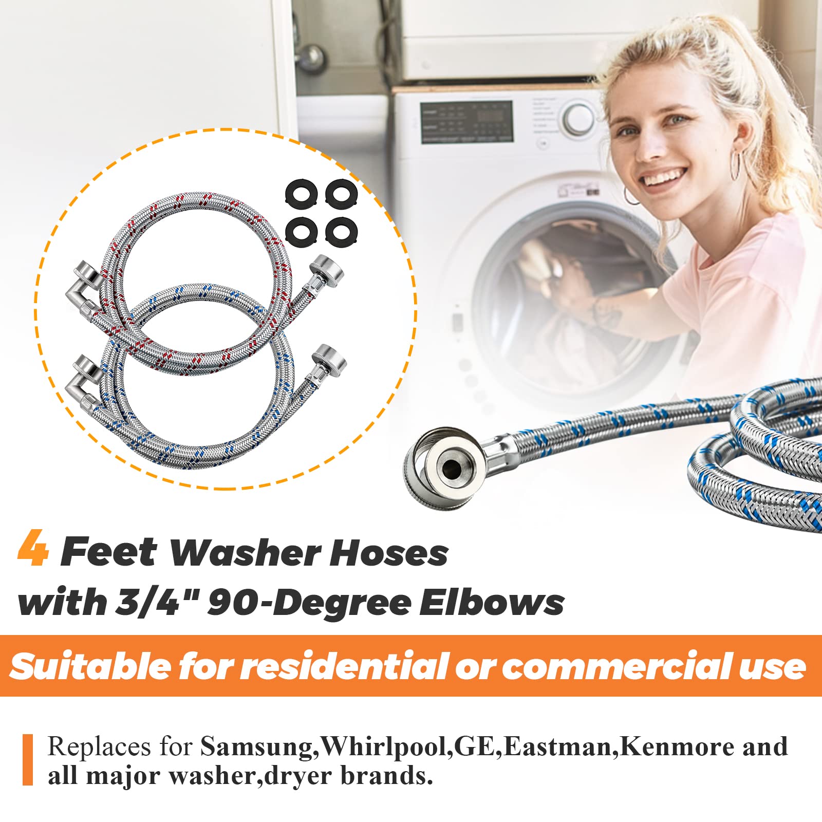 Beaquicy easy-install washer hose for quick setup.