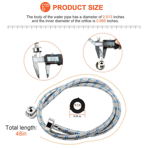Beaquicy stainless-steel braided outer protects against rust and leaks.